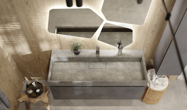 Раковина из бетона Raval Facet Fac.08.120/Bet/RL 100 см фото