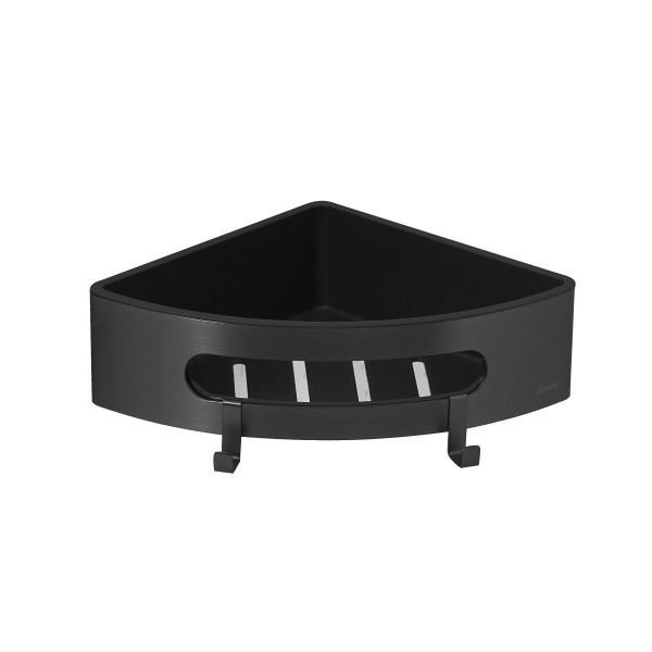 Металлическая полка угловая Lemark Shelf Line 9772047 черная/ вставка-пластик черный фото