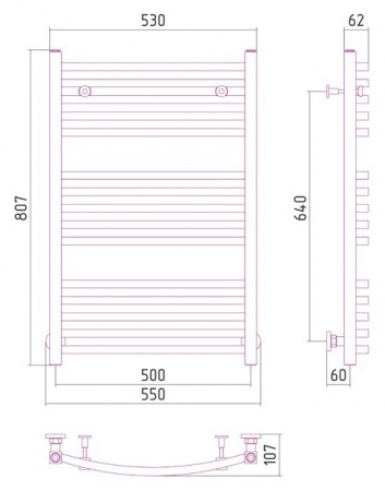Водяной полотенцесушитель Сунержа Аркус 80х50 00-0251-8050 фото