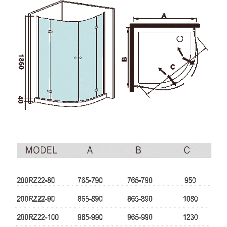 Душевой уголок WeltWasser WW200 200RZ22-90 90х90 фото