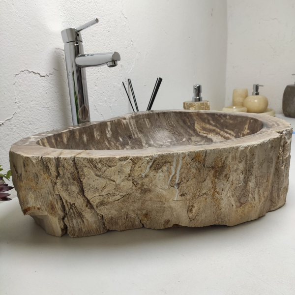 Накладная раковина из окаменелого дерева Fossil Basin OD-01297 (54*46*15) фото