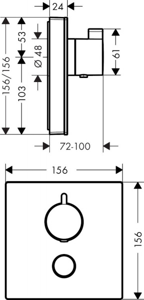 Термостат для душа Hansgrohe ShowerSelect Highflow 15735400 белый фото