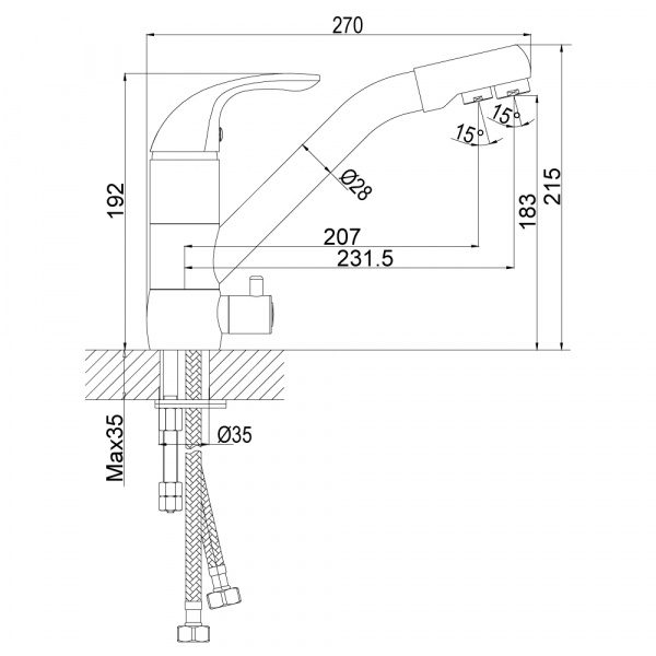 Смеситель для кухни кухни с фильтром для воды Rossinka Z Z40-24 фото