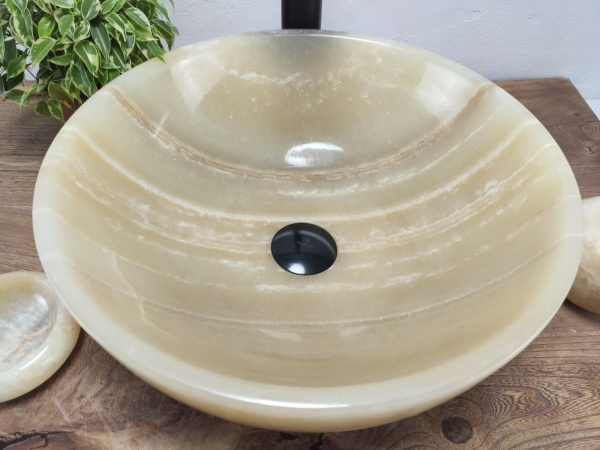 Накладная раковина из оникса Bowl Yellow Small TinLip BO-01024 (40*40*15) фото