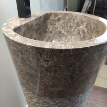 Раковина напольная из мрамора Grey MN-01349 (40*40*90) фото