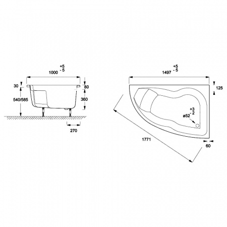 Акриловая ванна Jacob Delafon Micromega Duo E60218RU-00 R 150х100 фото