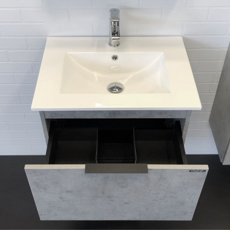 Тумба Comforty Франкфурт-60 с раковиной Comforty 60e бетон фото