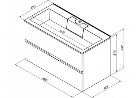 Тумба с раковиной Aquanet Алвита 90 00238367 фото