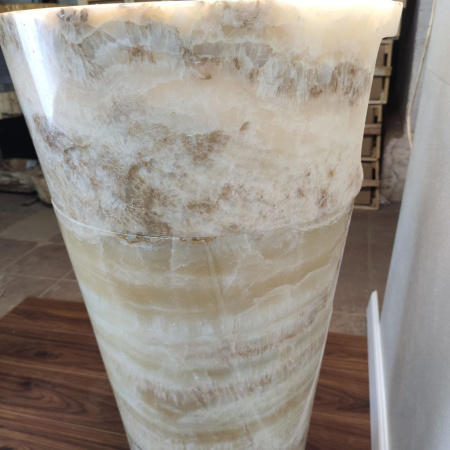 Раковина напольная из оникса Yellow ON-01343 (45*45*90) фото