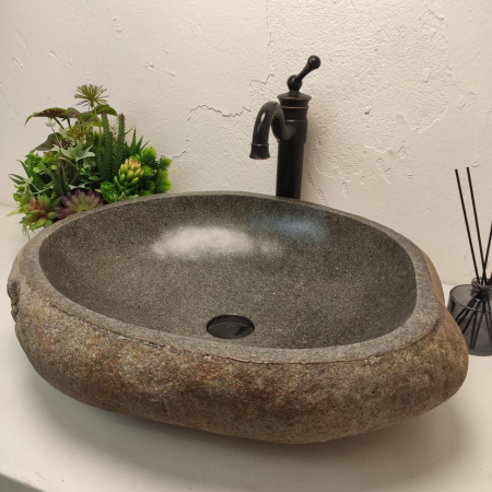 Накладная раковина из речного камня RS01234 (60*50*15) фото