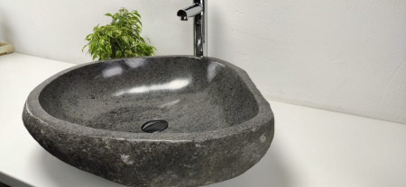 Накладная раковина из речного камня RS0836 (60*50*15) фото