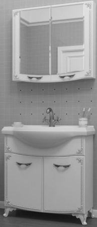 Зеркало-шкаф Kaksa Классик-Д 004150 80 см серебро фото