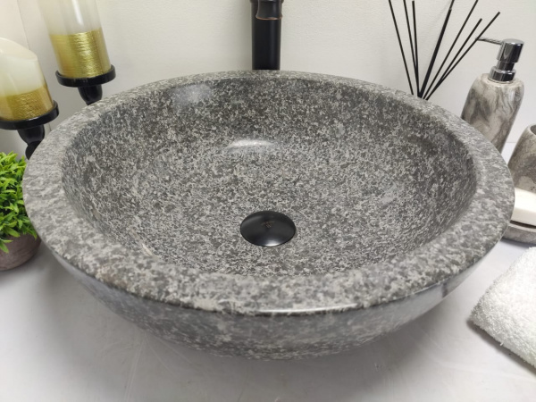 Раковина из мрамора Indo Bowl Grey Medium BM-00260 фото