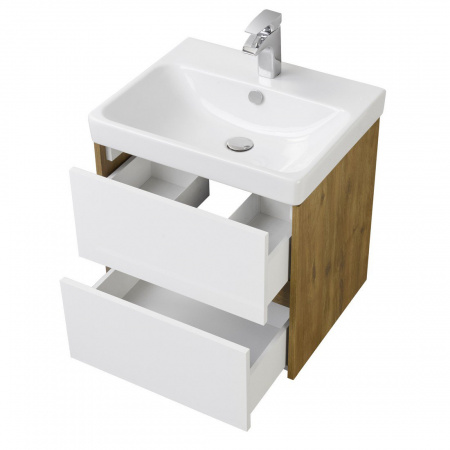 Тумба под раковину Акватон Сканди 55 1A251701SDZ90 белый/дуб рустикальный фото