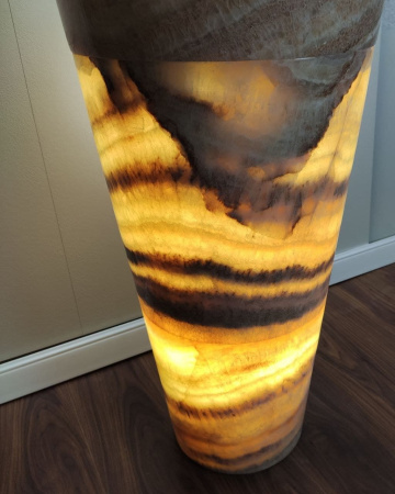 Раковина напольная из оникса Yellow ON-01355 (45*45*90) фото