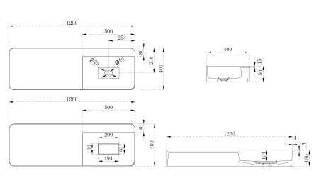 Подвесная раковина Abber Stein AS2627-1.2 120x40 белая матовая фото