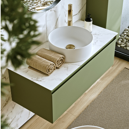 Тумба под накладную раковину Aqwella Geometria 100 GE01101SH шалфей зелёный фото