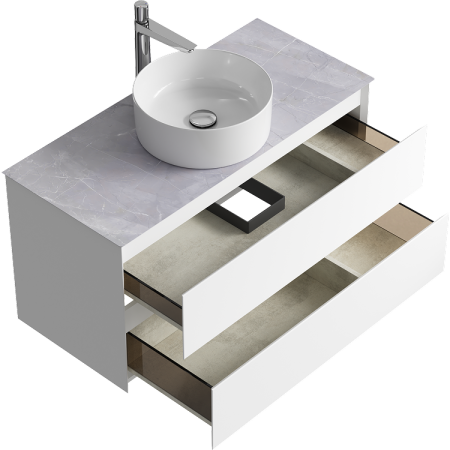 Тумба под накладную раковину Aqwella Geometria 100 GE01102WM белая фото