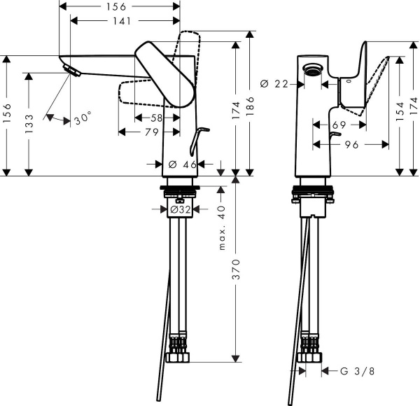 Смеситель для раковины Hansgrohe Talis E 71754000 фото
