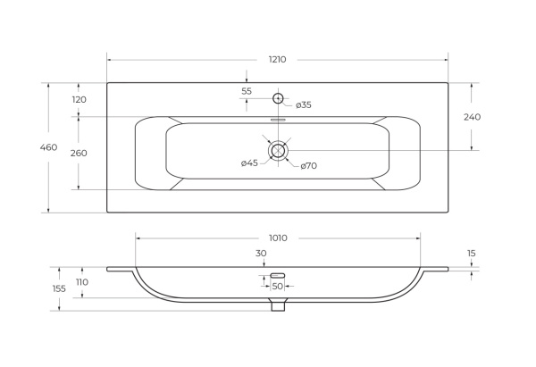 Раковина Cezares Duet 120 CZR-8073-120 фото