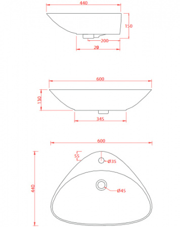 Накладная раковина Artceram Plettro PTL001 01 00 bi фото
