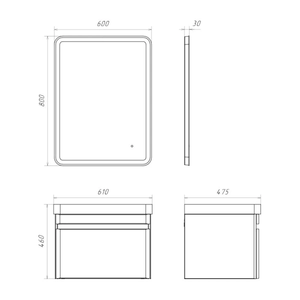 Тумба с раковиной подвесная Comforty Валдай-60П 00-00020674 фото