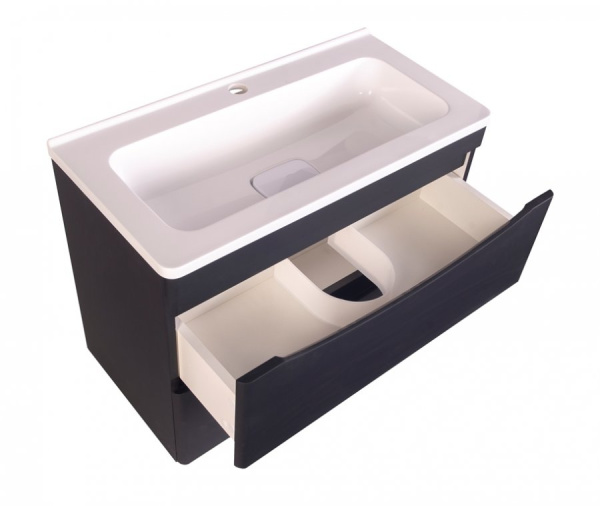 Тумба под раковину Style Line Бергамо мини 70 СС-00002321 черная матовая фото