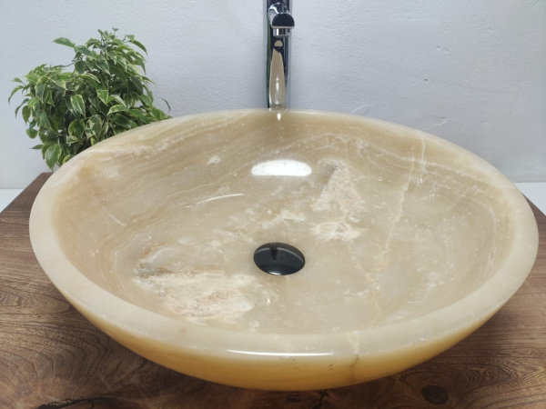 Накладная раковина из оникса Bowl Yellow Big BO-01097 (50*50*15см) фото