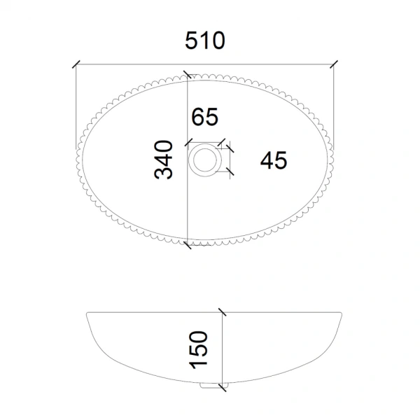 Накладная раковина стеклянная Abber Glas AK2304 51x34 прозрачная фото