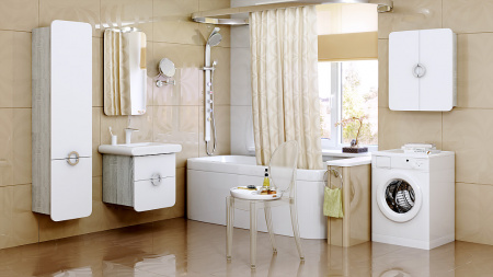 Шкаф-пенал Aqwella Аликанте Alic.05.04/R/Gray R фото