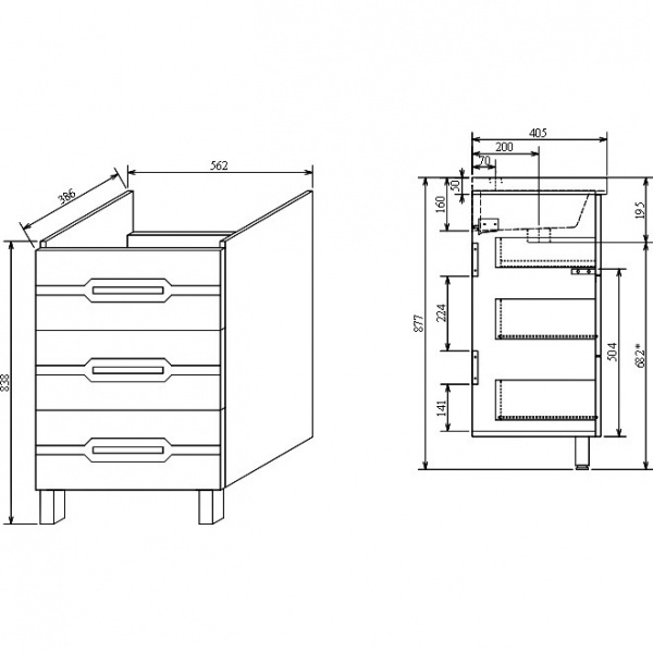 Тумба под раковину Sanflor Анкона С0000002004 60 см фото