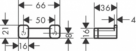 Крючок двойной Hansgrohe AddStoris 41755340 хром черный шлифованный фото