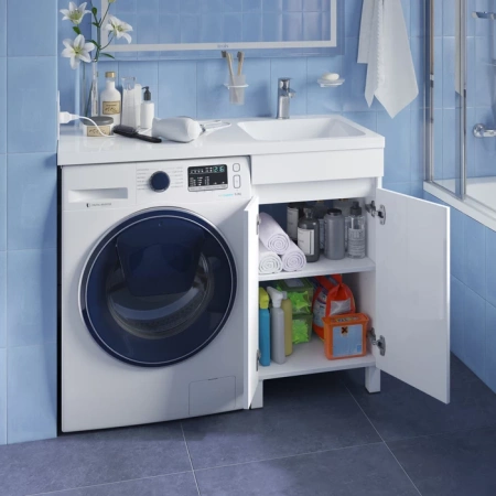 Тумба под стиральную машину с раковиной Iddis Optima Home OPH11RDi95K 110 см правая фото