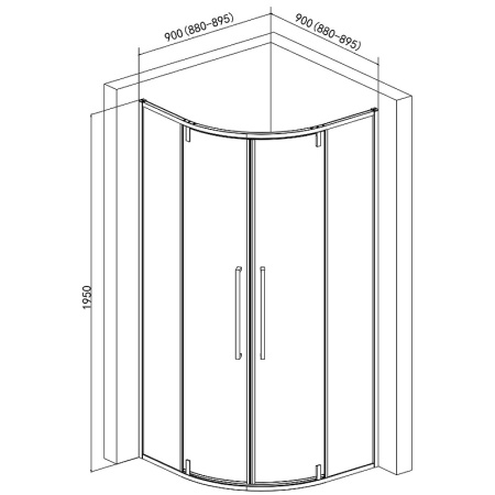 Душевой уголок AQUAme AQM7101-2-9 90x90 черный фото