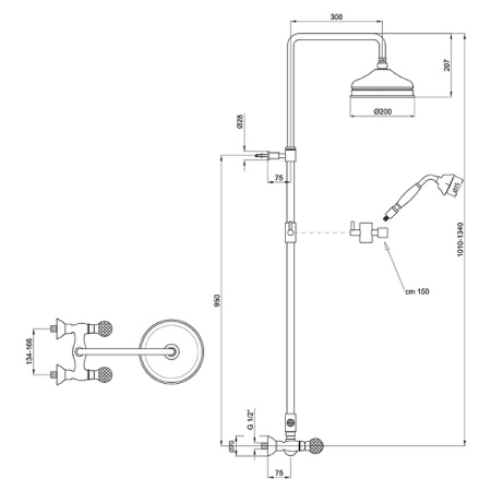 Душевая система Webert Karenina KA760405015 Хром фото