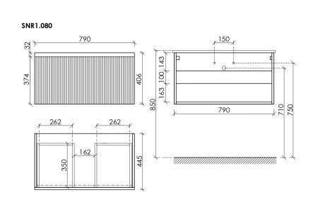 Тумба под раковину Sancos Snob R 1.0 SNR1.080W Bianco фото