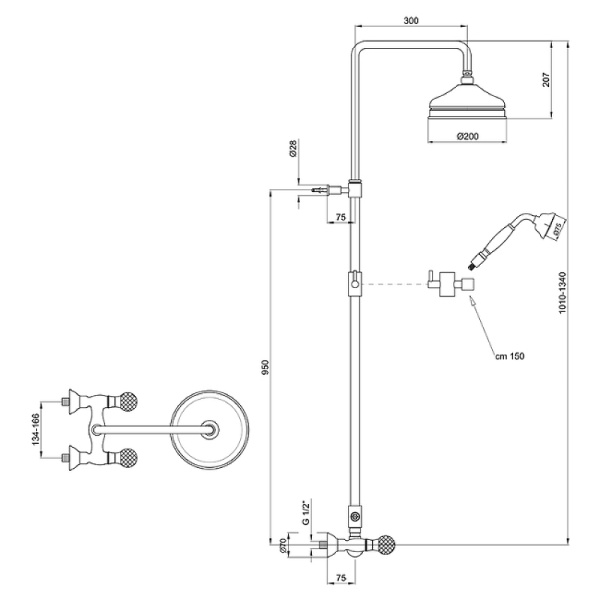 Душевая система Webert Karenina KA760405015 Хром фото
