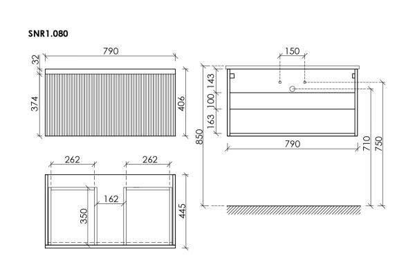 Тумба под раковину Sancos Snob R 1.0 SNR1.080W Bianco фото