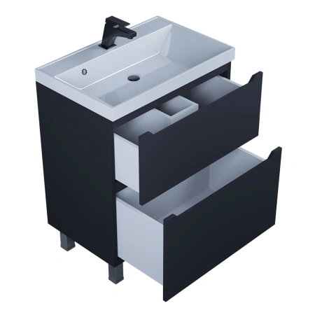 Тумба под раковину напольная Uperwood Tanos 70 291120332 черная матовая фото