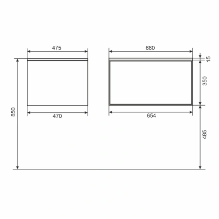 Тумба под раковину Uperwood Parma 65 3930205461 черная фото
