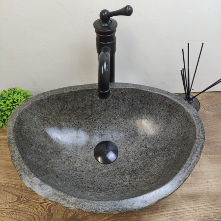 Накладная раковина из речного камня RS01175 (46*34*16) 10 фото