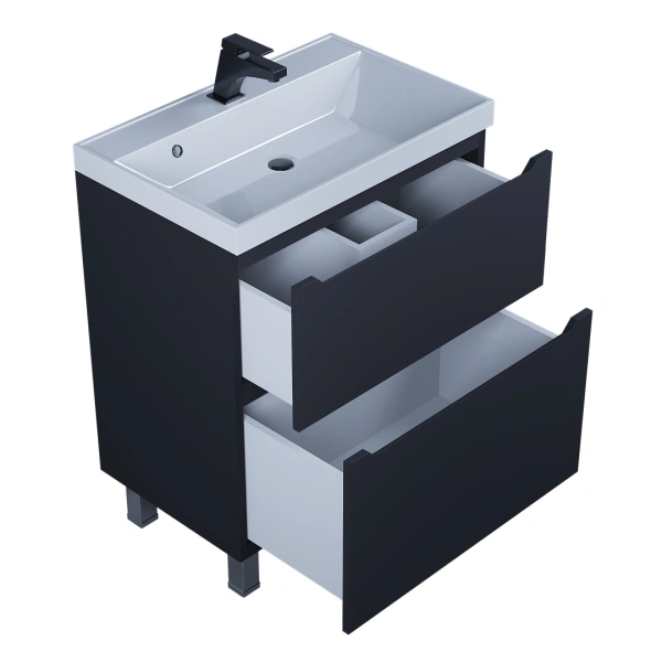 Тумба под раковину напольная Uperwood Tanos 70 291120332 черная матовая фото