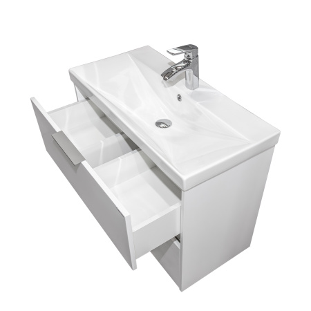 Тумба с раковиной Comforty Селенга-80 00-00022182CF белый глянец фото