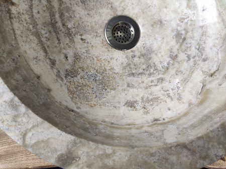 Накладная раковина из оникса Indo Bowl Grey Dott BO-00268 фото