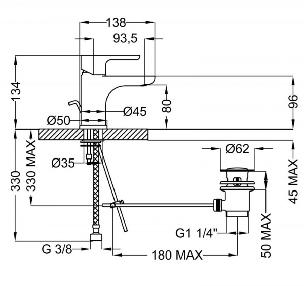 Смеситель для раковины Cezares Dolce DOLCE-LSM1-01-Cr фото