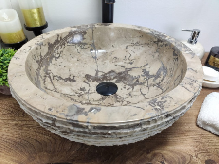 Раковина из мрамора Indo Bowl Marmo Champur Medium DM-00265 фото