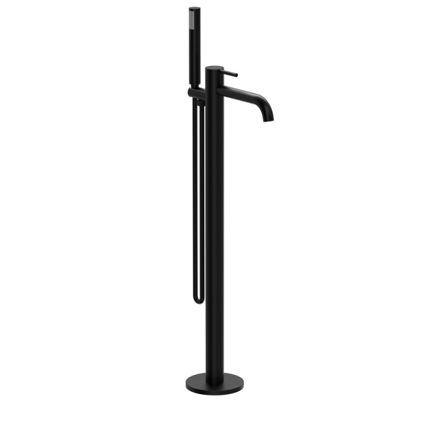 Напольный смеситель для ванны и душа Raiber Premium Graceful RPB-010 черный матовый фото
