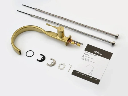 Смеситель для раковины Abber Tanz AF8C11BG золото брашированное фото