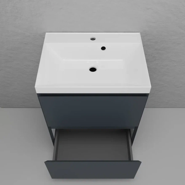 Тумба напольная под раковину Style line Манхэттен 60 ЛС-00002378 графит фото