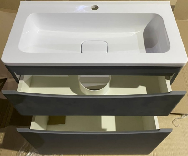 Тумба под раковину Style Line Бергамо мини 60 СС-00002317 серая фото